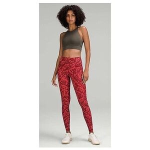 Lululemon Wunder Under High-Rise Tight 28” spray leaf fireside red